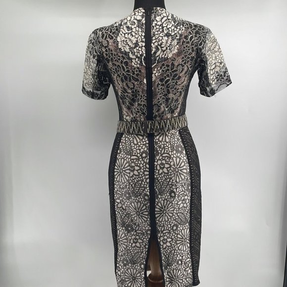 Anthropologie Bryan lars lace Melange Pencil Dress unique patchwork sz 2 - Picture 11 of 14